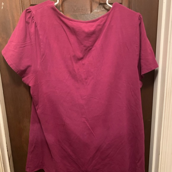 Women’s Size 18/20W Short Sleeve Maroon Blouse: L.A. Blues - Picture 5 of 7